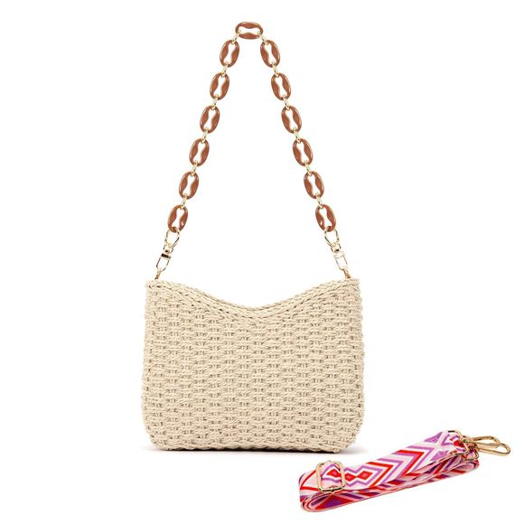 Straw Bag, Lhtweht Woven Straw Shoulder Bag, Summer Handmade :] - Picture 1 of 6